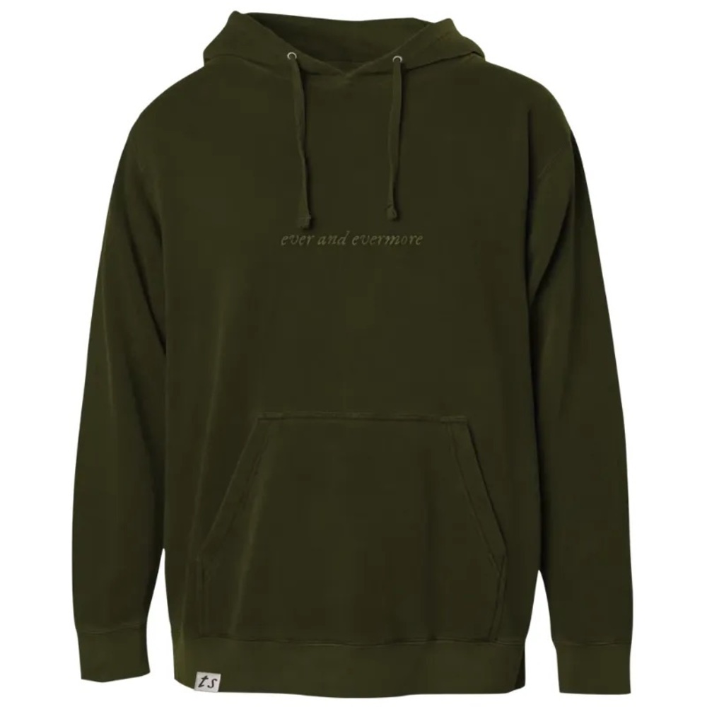 Official Taylor Swift Embroidered ‘Ever and Evermore’ Green Hooded Sweatshirt